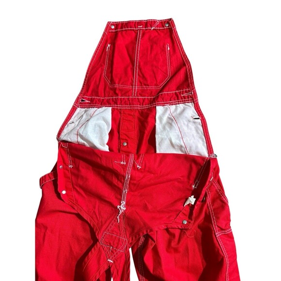 Vtg Washington Dee Cee Overalls Red 100% Cotton Adjustable Straps Unisex OS See - Picture 9 of 16